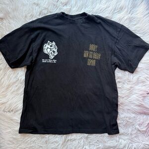 Darc Sport Wolves NFGU Oversized Boxy Gym Athleisure Relaxed Tee Shirt Black L